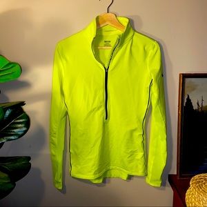 Nike Pro Neon Yellow Quarter Zip